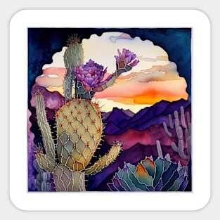 Succulent Watercolor Sunset Sticker